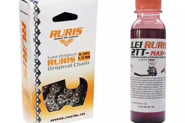 Lant drujba Ruris DAC 456, 32 dinti - FORTE, pas 3.25, 38cm + Ulei Ruris 2TT-Max, 125ml