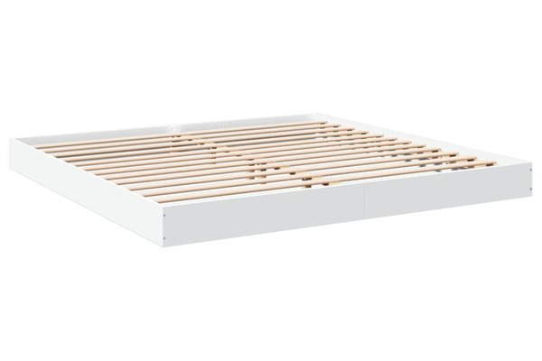 Cadru de pat alb din lemn prelucrat 180x200 cm