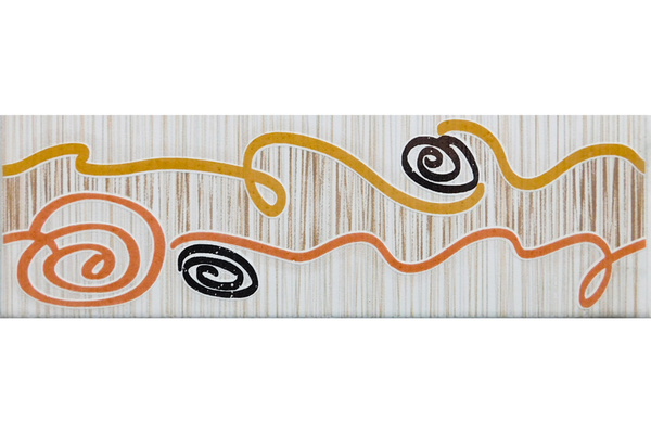 Brau decorativ ceramica Lena Spiral Beige 8 x 25 pentru baie si bucatarie