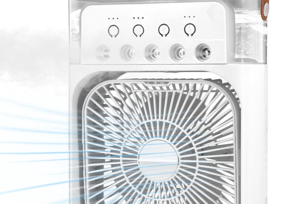 Ventilator Portabil UB 3 in 1 cu Racire, Umidificare si Iluminare Multicolora