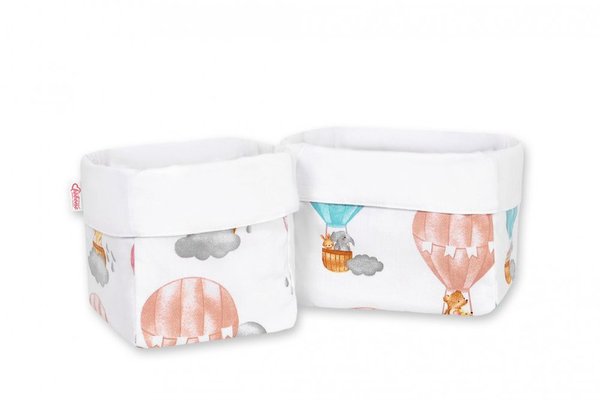 Set 2 cosuri de depozitare pentru jucarii si accesorii Bobono Colorful Balloons