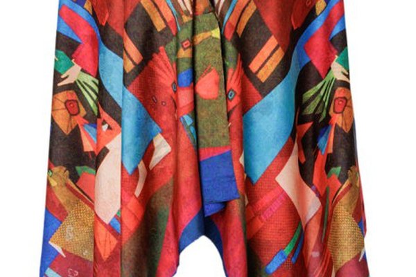 Esarfa premium din matase cu imprimeu Picasso, design reversibil
