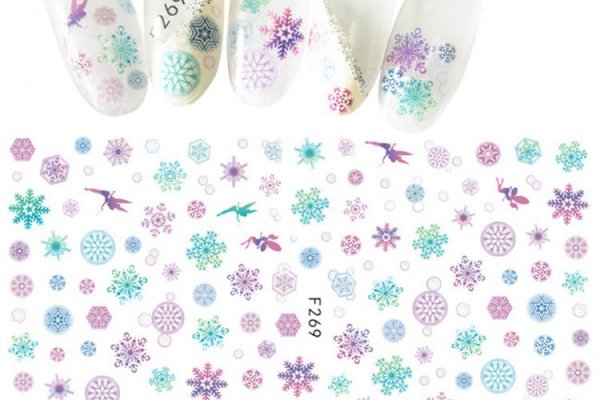 Sticker decor unghii model iarna/Craciun F269 - F268