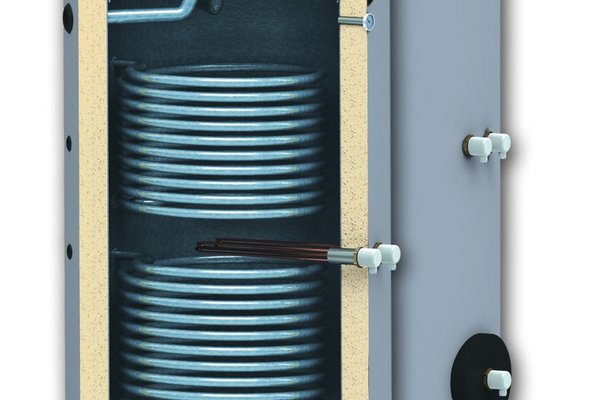 Boiler 1000 litri cu 2 serpentine SUNSYSTEM SON 1000, montaj pe sol, izolatie termica, manta de protectie , flansa de vizitare, emailat cu titan