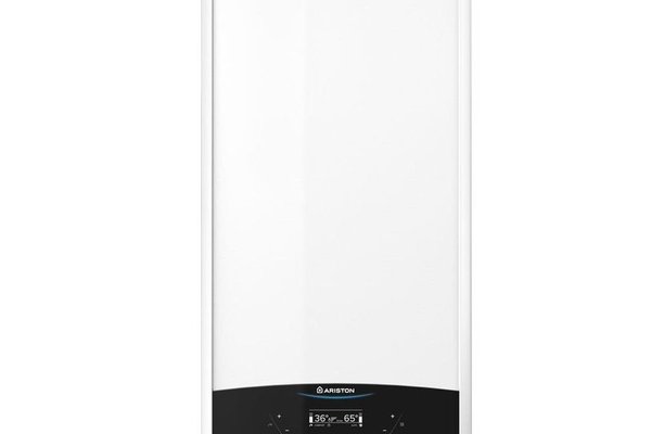 Centrala termica murala in condensare Ariston Genus One 24, Gaz, Tiraj fortat, 24 kW, Doua schimbatoare de caldura, Display digital, schimbator primar inox, kit de evacuare inclus