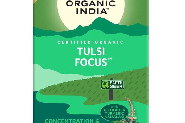 Ceai Tulsi Focus Organic India - 25 Plicuri pentru Claritate Mentala