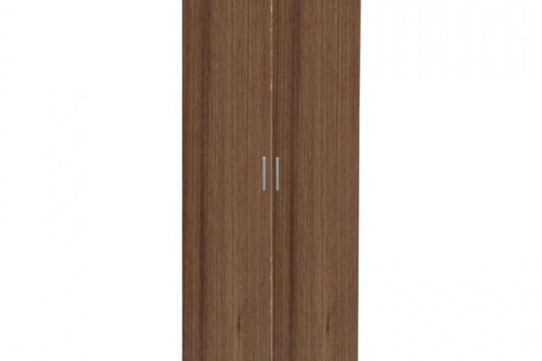 Dulap CORINNE, 2 usi, 4 rafturi, nuc, cant vanilie, 80x50x188 cm
