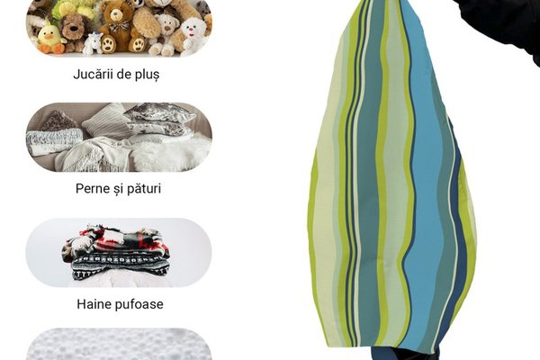 Husa fotoliu Puf Bean Bag tip Para XL fara umplutura marinha mint