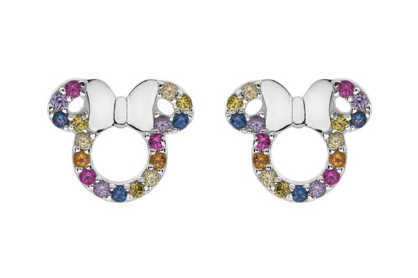 Cercei Disney Minnie Mouse din Argint 925 cu Cubic Zirconia Colorate