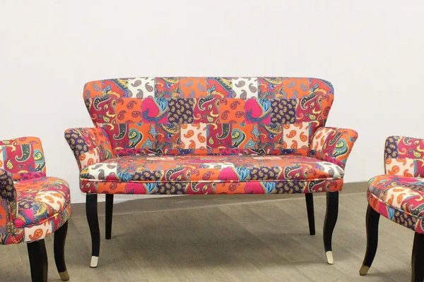 Canapea 2 persoane cocktail Relax Homs textil portocaliu