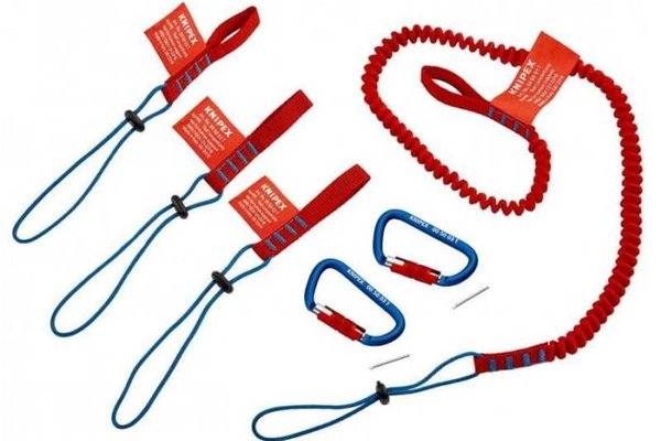 Set de corzi de siguranta Knipex 00 50 04 T BK, 1.5 Kg, 5 bucati pentru scule si carabiniere