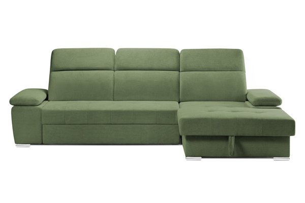 Colțar Extensibil TRENDY, cu ladă de depozitare, cu tetiere reglabile, variante stânga/dreapta 295x170x105 cm