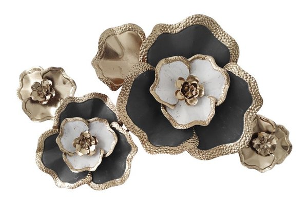 Decoratiune de perete din metal Rosalia Pako World Auriu 90x58x7.5 cm