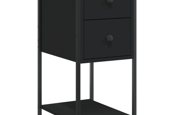 Noptiera Neagra din Lemn Compozit, 32x42x70 cm