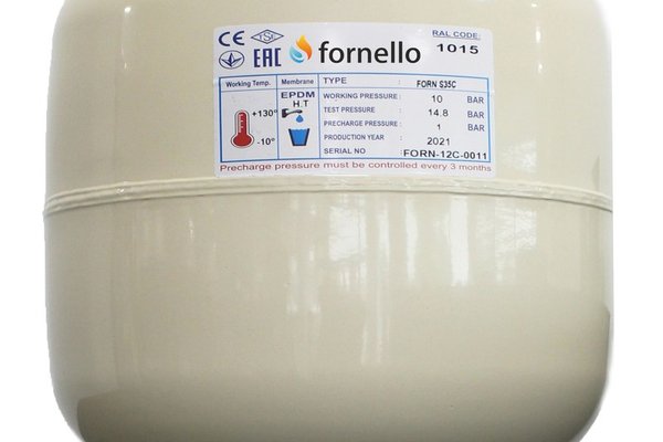 Vas Expansiune Solar Fornello 35L Vertical Ivory - Presiune Maxima 10 Bar, Membrana EPDM