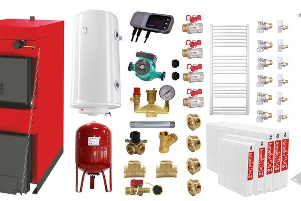 Sunsystem Burnit NWB 45 kW: Pachet Complect cu Centrala pe Combustibil Solid, Boiler, Calorifere si Accesorii