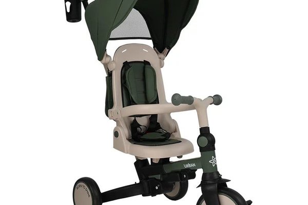 Tricicleta Multifunctionala Bebe Stars Urban 7 in 1, Scaun Reversibil, Pana la 25 kg, 1-5 ani, Culoare Forest Green