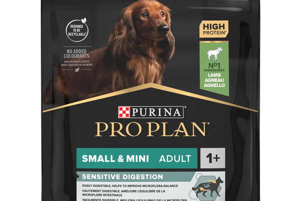 PURINA PRO PLAN ADULT Sensitive Digestion, Talie Mică și Foarte Mică, Miel, 700 g