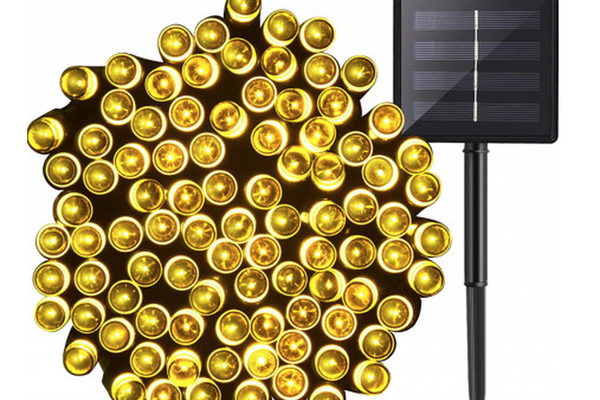 Instalatie solara 1500 16 ALB CALD cu 320 led lungime 12 metri telecomanda