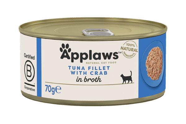 Applaws Chicken Tuna Fillet with Crab, conserva, 70 g