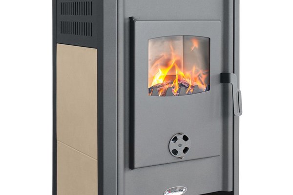 Soba pe lemne Fornello Ambasador LM N 9-11 kW, 490x460x1040 mm, cu gratar din fonta si usa din sticla termorezistenta