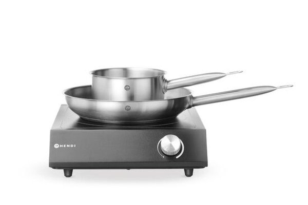 Set Plita cu inductie 3500W , cratita , tigaie, HENDI, Negru, 220-240V/3500W, 320x395x(H)95mm