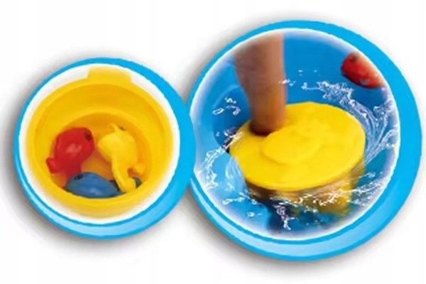 Masuta de joaca cu apa si joc de indemanare copii Matadi 2in1 Fishing cu 2 undite,pestisori si recipiente incluse,mecanism tip moara de apa