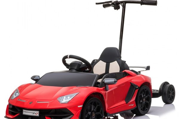 Masinuta electrica + hoverboard, Lamborghini Aventador SVJ, 70W, 12V 14Ah premium, Rosu