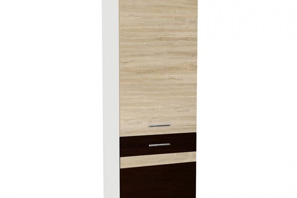 Soldat 60 YANA, 2 usi, corp alb, fronturi sonoma inchis + deschis, 60x60x200 cm