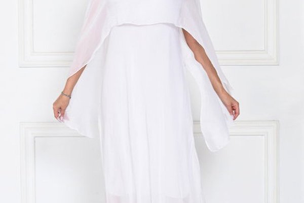 Capa dama kimono din matase si vascoza, alba, cu croi fluid