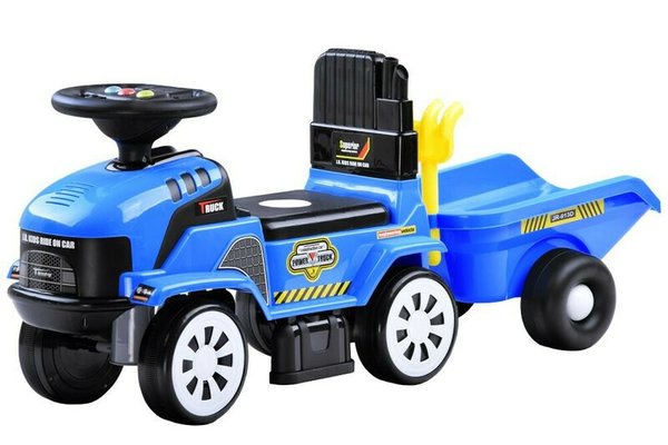 Tractor Jokomisiada cu Remorca Detasabila si Melodii pentru Copii 18 luni+, Albastru