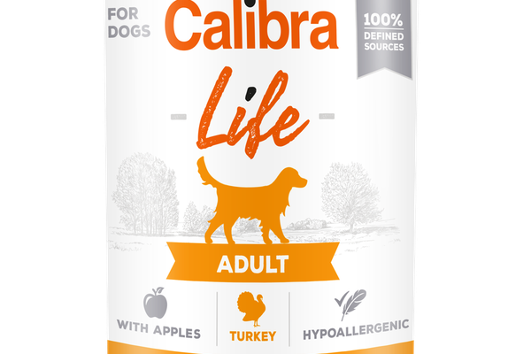 Calibra Dog Life Turkey with Apples 400 g, conserva