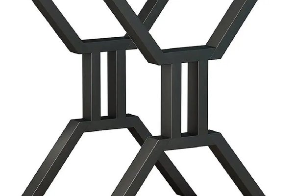 Picioare masa metalice Homs, Negru, 60x72 cm, Set 2 bucati