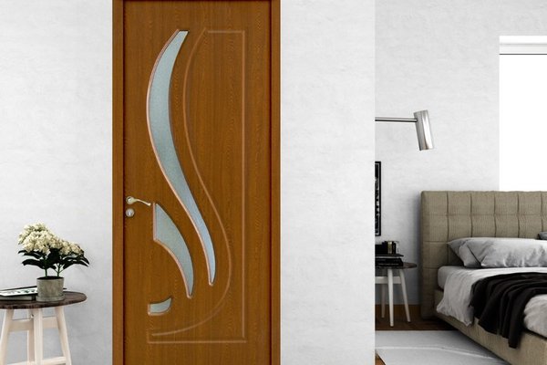 Usa interior MDF OP 154 reversibila cu toc si geam stejar inchis 80 x 200 cm