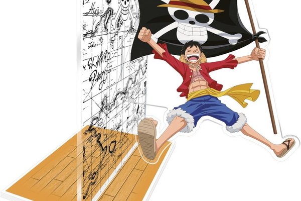 Suport pentru Carti Acrilic One Piece - Luffy cu Steagul