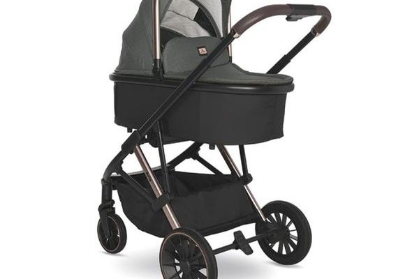 Carucior 3 in 1 pentru copii Lorelli Aria Green, cosulet auto Aria Luxe 40-87 cm inclus, cadru din aluminiu, parte sport reversibila, multiple accesorii, greutate admisa 22 kg