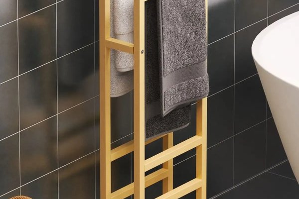 Suport pentru prosoape Vella din metal, 90 cm, finisaj auriu