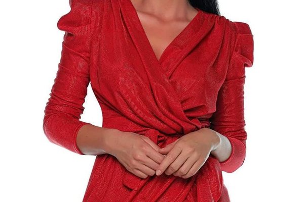 Rochie Eleganta din Lurex cu Volane