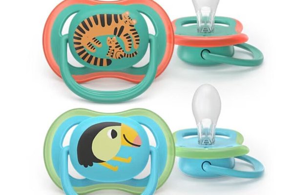 Set 2 suzete ortodontice Philips Avent Ultra Air, 6-18 luni, fara BPA, cu orificii mari de aerisire, Turcoaz/Verde