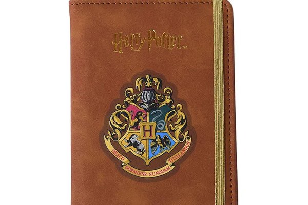 Suport pentru pasaport cu banda elastica, seria MINISO Harry Potter (maro)