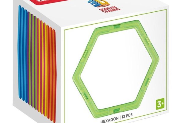 Joc de Constructie Magnetic Magformers Hexagonal Set - 12 piese in forma de hexagon