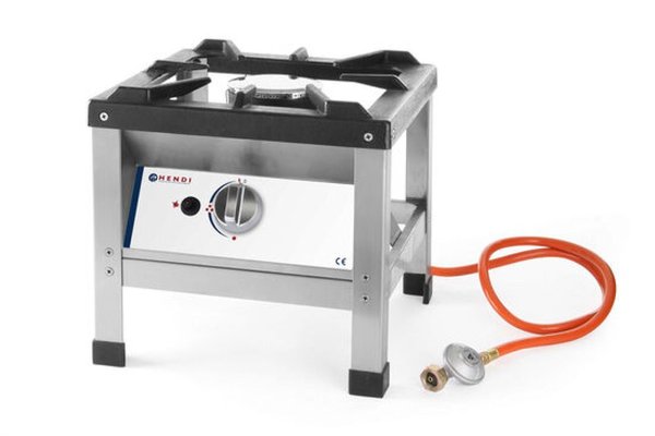 Aragaz profesional portabil pentru exterior, Kitchen Line, inox, alimentare gaz, 6.4 kW, aprindere electronica