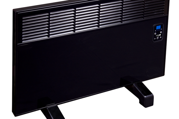 Convector de perete sau pardoseala iVigo EPK 1000 W Black Glass, control electronic, Termostat de siguranta, termostat reglabil, IP 24, pentru 12 mp, ERP 2018