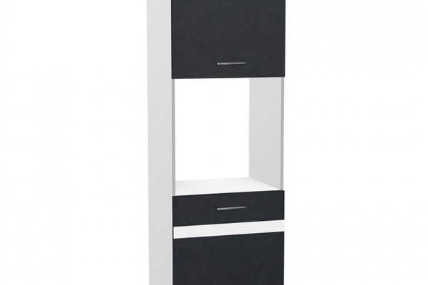 Soldat 60 cu gol cuptor YANA, 2 usi, corp alb, fronturi gri + alb, 60x60x200 cm