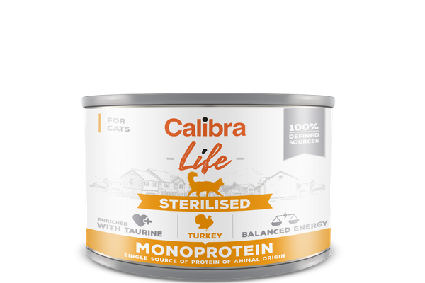 Calibra Cat Life Sterilised Turkey - Hrana Umeda pentru Pisici Adulte, 200 g