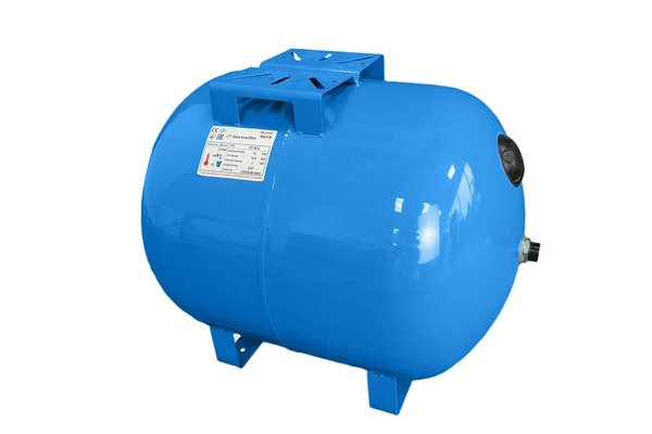 Vas de expansiune hidrofor Fornello 80 litri, orizontal, cu suport, albastru, presiune maxima 10 bar, membrana EPDM