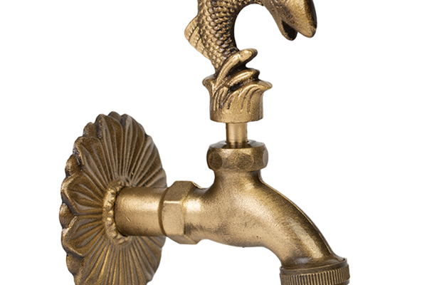 Robinet decorativ 1/2", dublu serviciu din alama si finisaj Peste