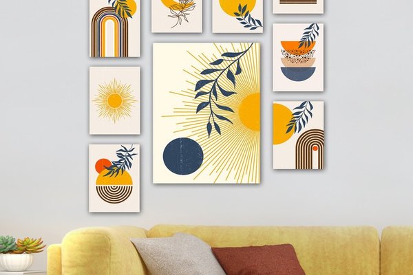 Tablou, 9 bucati 9MDF03YS Multicolor 30x40 cm