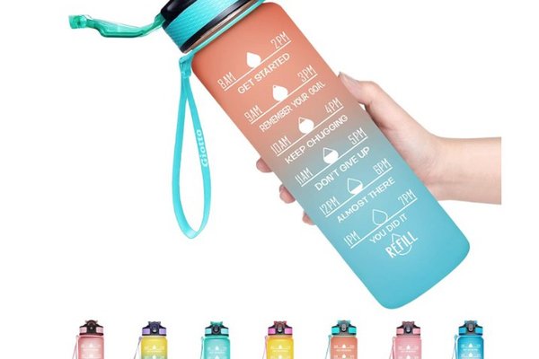 Sticla de apa potabila fitness Colorata 32Oz cu Marcator de timp