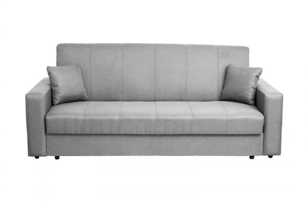 Canapea CORINNE II extensibila, 3 locuri, cu lada depozitare, gri, 220x90x96 cm